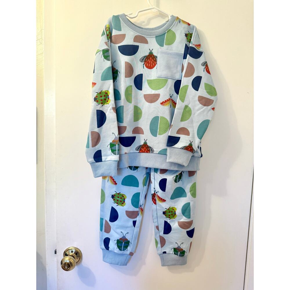 Anise & Ava NWT Kids Kelsey Nature Art Bugs 
Sweatshirt + Jogger Set